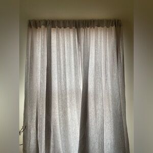QUINCE Set Of 2 48x84 European Linen Curtains Cloud
